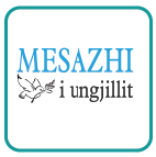 Logoja e Gazetës Mesazhi: MESAZHI i ungjillit, me një pëllumb që mban një degë ulliri